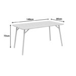 Τραπεζαρία Moraja Deraby pakoworld σετ 5τεμ κρεμ μέταλλο 140x80x72εκ - Image 7