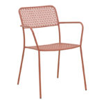 Τραπεζαρία Moraja Federal pakoworld σετ 5τεμ terracotta μέταλλο 140x80x72εκ - Image 5