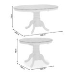 Τραπεζαρία Dallan Lars pakoworld 5τεμ λευκό rubberwood Φ100(+38)x100x75εκ - Image 11
