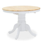 Τραπεζαρία Dallan Lars pakoworld 5τεμ λευκό rubberwood Φ100(+38)x100x75εκ - Image 3