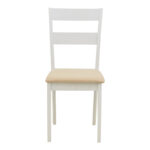 Τραπεζαρία Dallan Lars pakoworld 5τεμ λευκό rubberwood Φ100(+38)x100x75εκ - Image 10