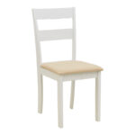Τραπεζαρία Dallan Mabor pakoworld 5τεμ λευκό rubberwood 120-150x80x73,8εκ - Image 3
