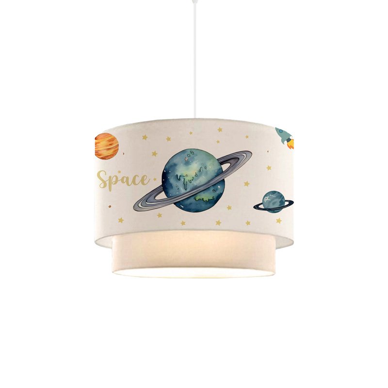 202-000179 Παιδικό φωτιστικό οροφής Saturn pakoworld πολύχρωμο-λευκό Φ30x20εκ - Image 1