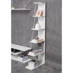 Βιβλιοθήκη mini Tars pakoworld λευκό 50x22x150εκ - Image 2