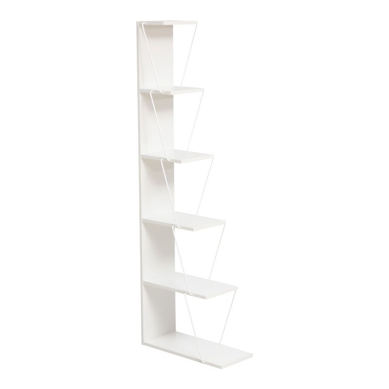 225-000028 Βιβλιοθήκη mini Tars pakoworld λευκό 50x22x150εκ - Image 1