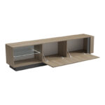 Έπιπλο τηλεόρασης με Led Vario pakoworld sonoma - ανθρακί 185.6x35x45εκ - Image 3