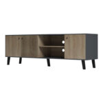 Έπιπλο τηλεόρασης Tuscany pakoworld sonoma-ανθρακί 180x41x51εκ - Image 4