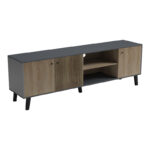 Έπιπλο τηλεόρασης Tuscany pakoworld sonoma-ανθρακί 180x41x51εκ - Image 5