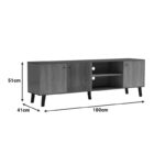 Έπιπλο τηλεόρασης Tuscany pakoworld sonoma-ανθρακί 180x41x51εκ - Image 8