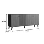 Μπουφές Tuscany pakoworld sonoma-ανθρακί 180x40x78.6εκ - Image 8