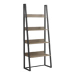 Βιβλιοθήκη-Ραφιέρα Alfa pakoworld sonoma-μαύρο μέταλλο 75x36x185εκ - Image 2