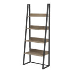 Βιβλιοθήκη-Ραφιέρα Alfa pakoworld sonoma-μαύρο μέταλλο 75x36x185εκ - Image 4