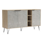 Μπουφές Balain pakoworld sonoma-γκρι μπεζ όψη μαρμάρου 142x35.5x83εκ - Image 3