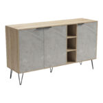 Μπουφές Balain pakoworld sonoma-γκρι μπεζ όψη μαρμάρου 142x35.5x83εκ - Image 6