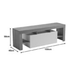 Έπιπλο τηλεόρασης Liner pakoworld sonoma-λευκό 150x40x50εκ - Image 8
