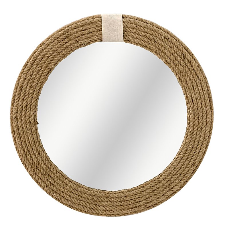 233-000015 Καθρέπτης Rope pakoworld φυσικό 60x2x60εκ - Image 1