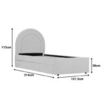 Κρεβάτι Arcuate pakoworld μπουκλέ υφασμα ανθρακί με συρόμενο 90x200εκ - Image 7