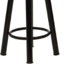 Σκαμπό μπαρ Onyx pakoworld ξύλο δρυς-μέταλλο μαύρο gloss Φ33x77εκ - Image 3
