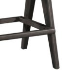 Σκαμπό bar Winslow pakoworld ξύλο rubberwood μαύρο-pvc rattan φυσικό-ύφασμα γκρι 44.5x46x98εκ - Image 3