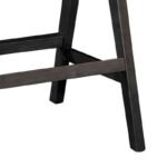 Σκαμπό bar Winslow pakoworld ξύλο rubberwood μαύρο-pvc rattan φυσικό-ύφασμα γκρι - Image 3