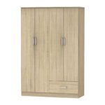 Ντουλάπα ρούχων τετράφυλλη Karter pakoworld sonoma μελαμίνης 121x48x180εκ - Image 2