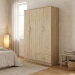 Ντουλάπα ρούχων τετράφυλλη Karter pakoworld sonoma μελαμίνης 121x48x180εκ