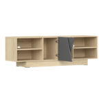 Έπιπλο τηλεόρασης Stevie pakoworld sonoma-ανθρακί 160x40x50εκ - Image 4