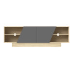 Έπιπλο τηλεόρασης Stevie pakoworld sonoma-ανθρακί 160x40x50εκ - Image 5