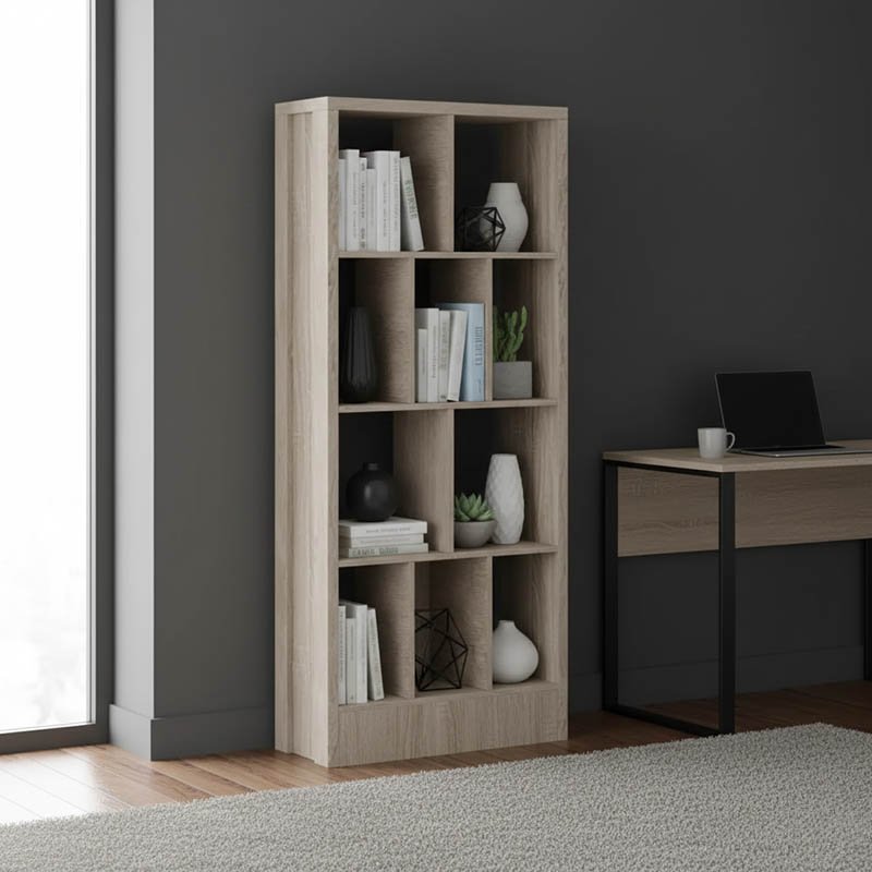 249-000049 Βιβλιοθήκη Dividre pakoworld sonoma oak μελαμίνης 80x30x181εκ - Image 1