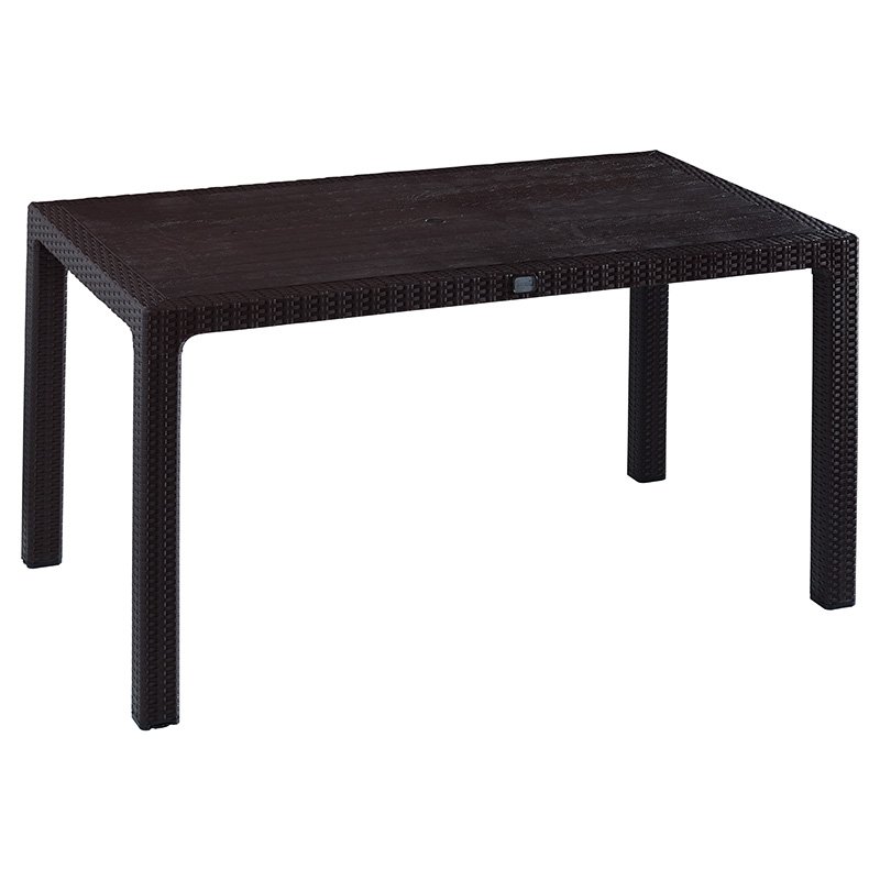 253-000029 Τραπέζι Explore pakoworld με UV protection PP καφέ 150x90x73.5εκ - Image 1