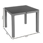 Τραπέζι Explore pakoworld με UV protection PP καφέ 90x90x73.5εκ - Image 3