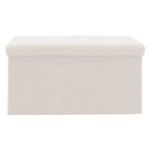 Σκαμπό-μπαούλο Forward pakoworld ύφασμα μπουκλέ ivory 76.5x38x37.5εκ - Image 2
