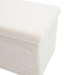Σκαμπό-μπαούλο Forward pakoworld ύφασμα μπουκλέ ivory 76.5x38x37.5εκ - Image 4