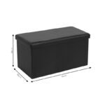 Σκαμπό-μπαούλο Cooperation pakoworld pu μαύρο 76x38x38εκ - Image 5