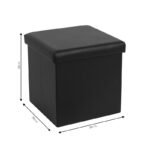 Σκαμπό-μπαούλο Crystal pakoworld pu μαύρο 38x38x38εκ - Image 5
