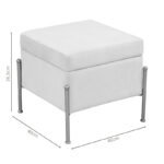 Σκαμπό-μπαούλο Panton pakoworld βελούδο κρεμ-χρυσό 40x40x36,5εκ - Image 5