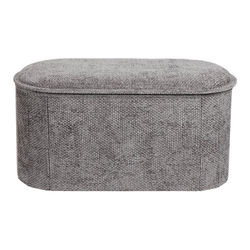 257-000051 Σκαμπό-μπαούλο Trebia pakoworld γκρι ύφασμα 76x38x38εκ - Image 1