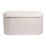 Σκαμπό-μπαούλο Trebia pakoworld κρεμ ύφασμα 76x38x38εκ