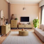 Έπιπλο τηλεόρασης Scandi pakoworld MDF φυσικό με μεταλλικά μαύρα πόδια 150x45x57.5εκ - Image 2