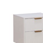Κομοδίνο Culture pakoworld με 2 συρτάρια λευκό-χρυσό 40x35x52εκ - Image 3