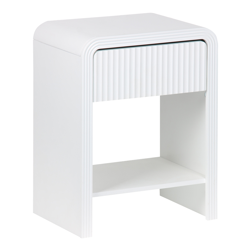 260-000026 Κομοδίνο Zeplen pakoworld MDF σε λευκή απόχρωση 40x30x53εκ - Image 1