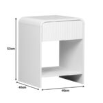 Κομοδίνο Lemperto pakoworld MDF σε λευκή απόχρωση 40x40x53εκ - Image 5