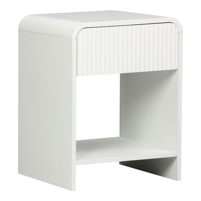 260-000029 Κομοδίνο Lemperto pakoworld MDF σε λευκή απόχρωση 40x40x53εκ - Image 1