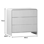 Συρταριέρα Zeplen pakoworld MDF σε λευκή απόχρωση 80x40x75εκ - Image 6