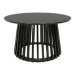 Τραπέζι σαλονιού Domonic pakoworld mdf σε μαύρη απόχρωση Φ80x45εκ - Image 2
