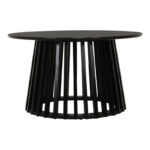 Τραπέζι σαλονιού Domonic pakoworld mdf σε μαύρη απόχρωση Φ80x45εκ - Image 4
