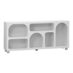 Μπουφές Emersi pakoworld με ράφια mdf σε λευκή απόχρωση 164x34x76εκ - Image 2