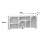 Μπουφές Emersi pakoworld με ράφια mdf σε λευκή απόχρωση 164x34x76εκ - Image 9