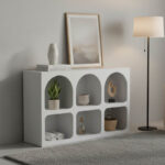 Μπουφές Emersi pakoworld με ράφια mdf σε λευκή απόχρωση 120x35x76εκ