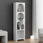 Βιβλιοθήκη Emersi pakoworld mdf σε λευκή απόχρωση 48x35x180εκ